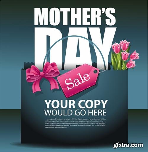 Stock Vector - Happy Mothers Day Cards Labels Icons Design Elements, 50EPS