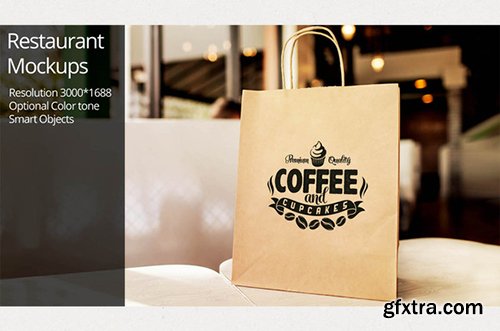 CM - Paper Bag Mockup Restaurant Mockup 263004