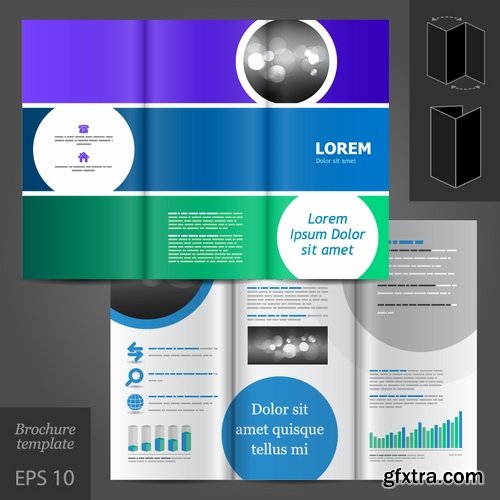 Collection of vector image flyer banner brochure business card 25 Eps