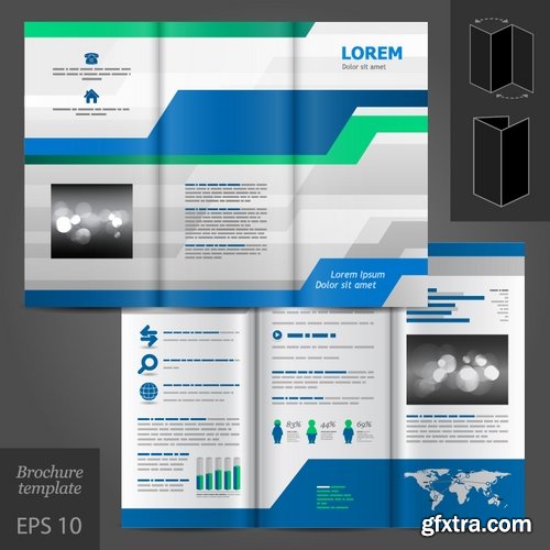 Collection of vector image flyer banner brochure business card 25 Eps
