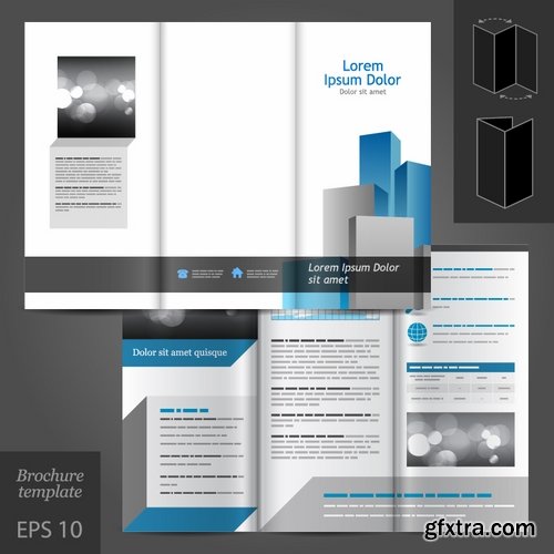 Collection of vector image flyer banner brochure business card 25 Eps