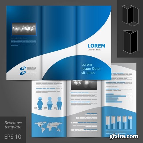 Collection of vector image flyer banner brochure business card 25 Eps