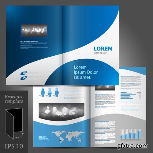 Collection of vector image flyer banner brochure business card 25 Eps