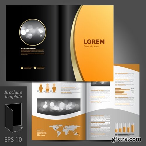 Collection of vector image flyer banner brochure business card 25 Eps