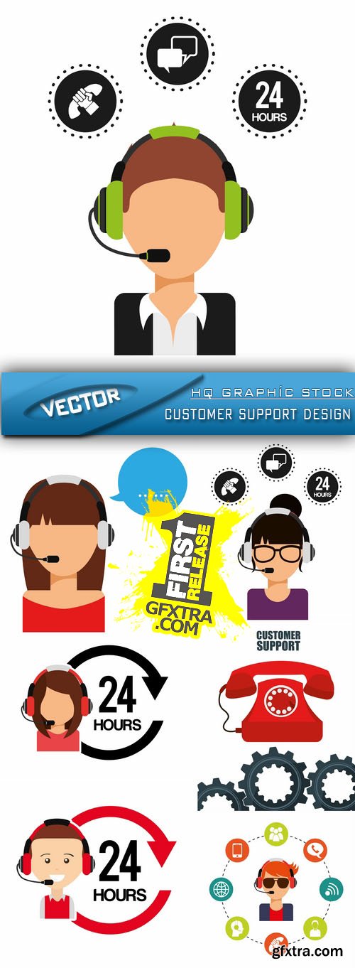 Stock Vector - customer support design