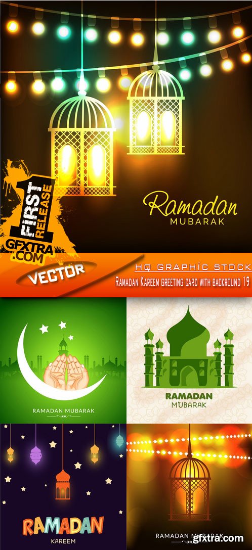 Stock Vector - Ramadan Kareem greeting card with backround 19