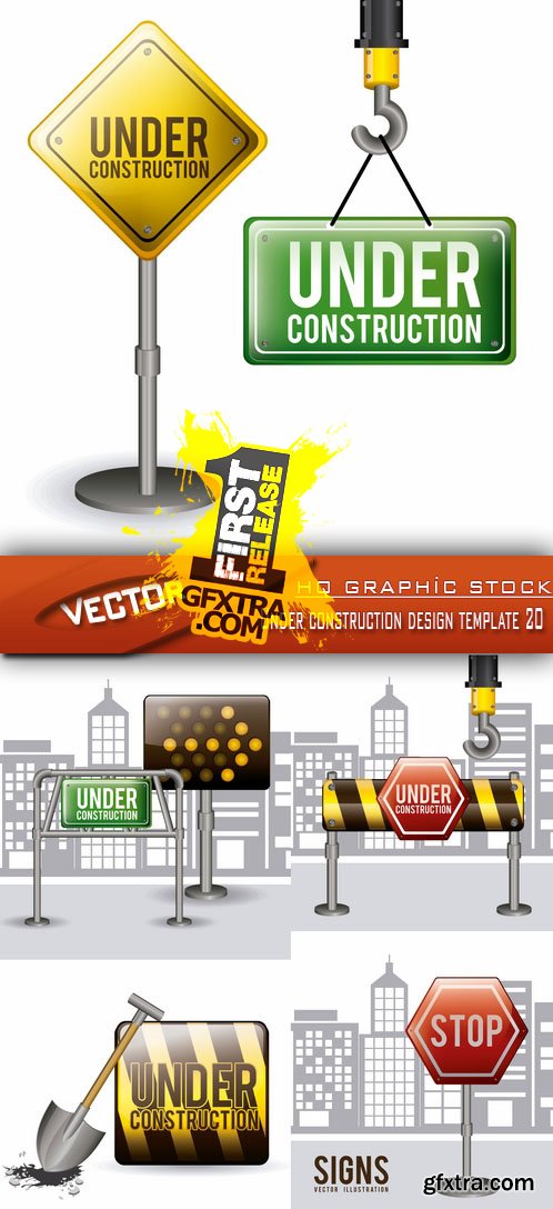 Stock Vector - Under construction design template 20