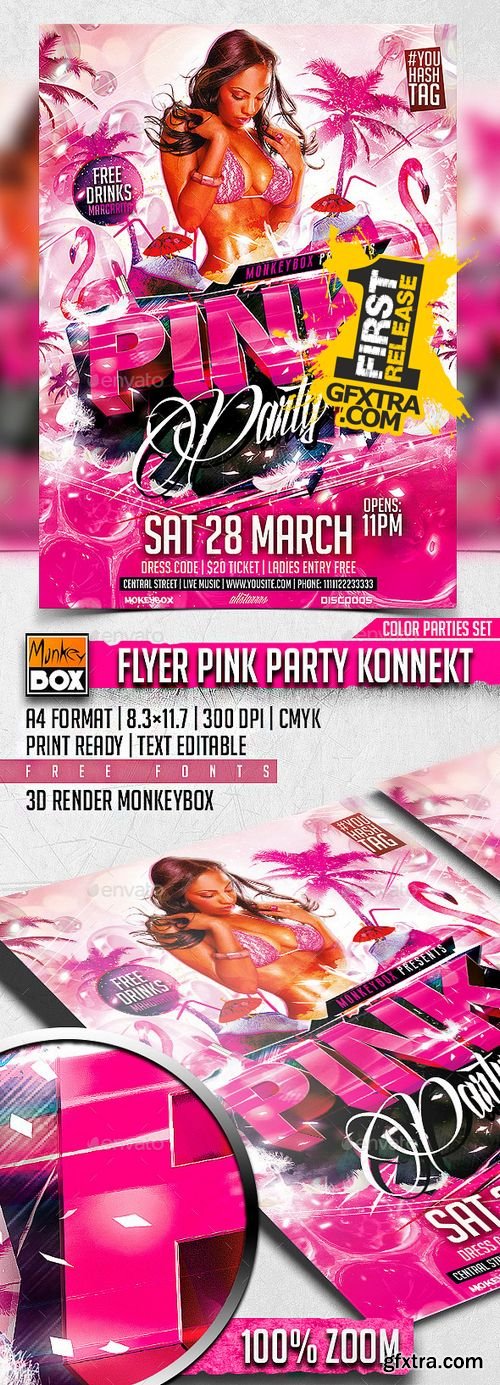 Flyer Pink Party Konnekt - GraphicRiver 10848304