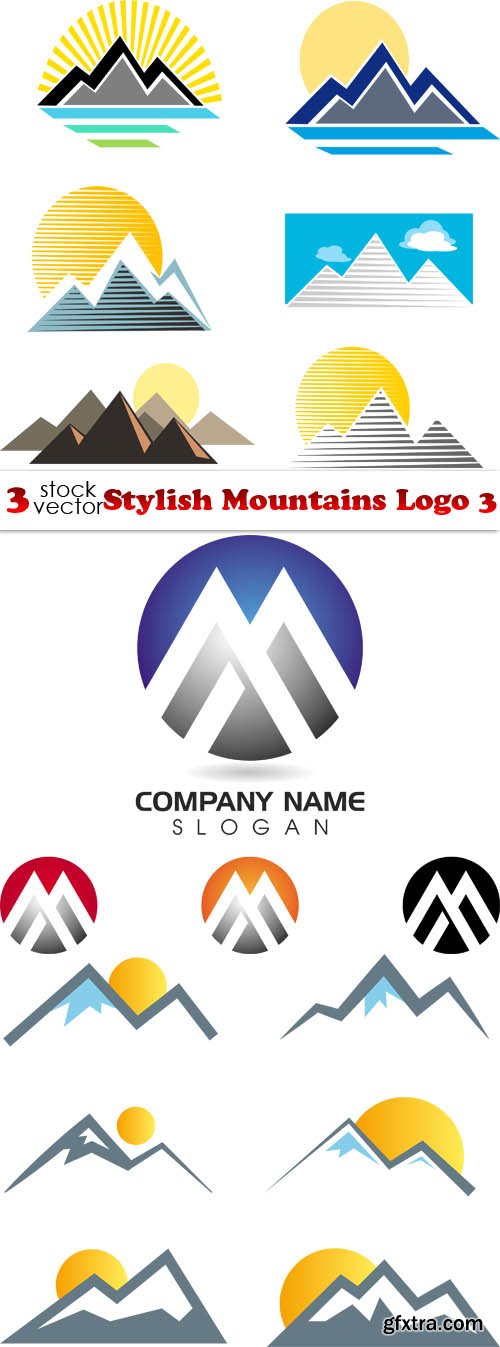 Vectors - Stylish Mountains Logo 3