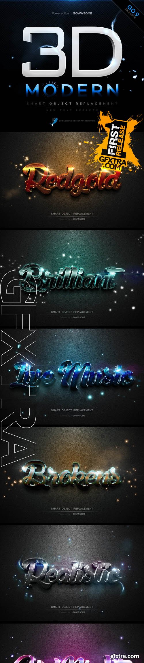 Modern 3D Text Effects GO.9 - GraphicRiver 11334349