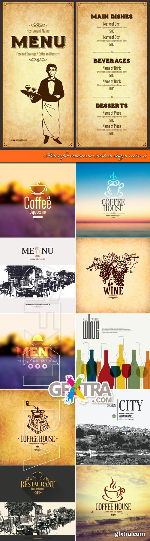 Menu for restaurant modern design vector 12