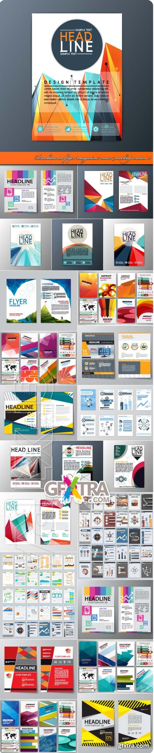 Brochure or flyer magazine cover mockup vector 11