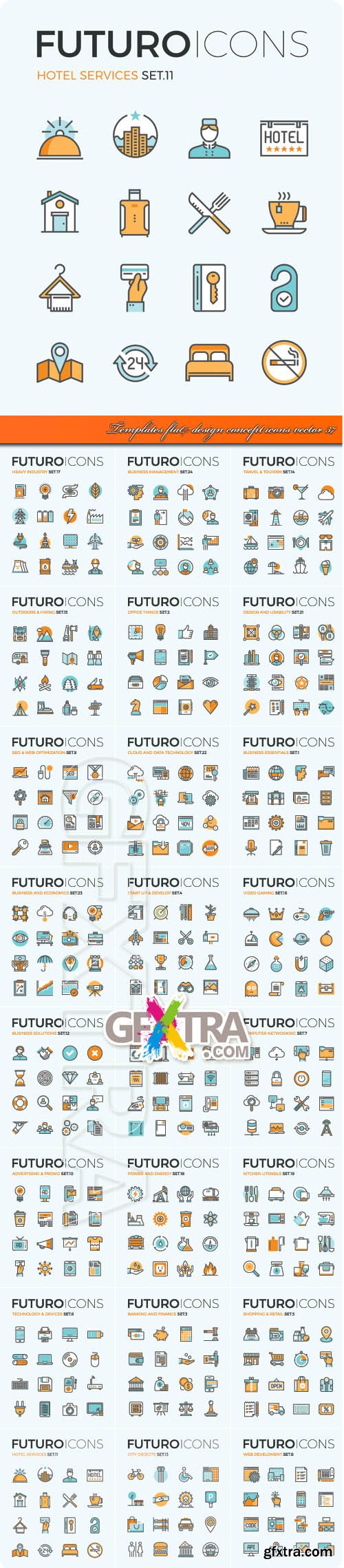 Templates flat design concept icons vector 37