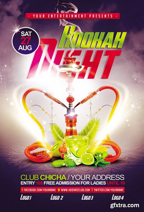 Hookah Night Flyer Template