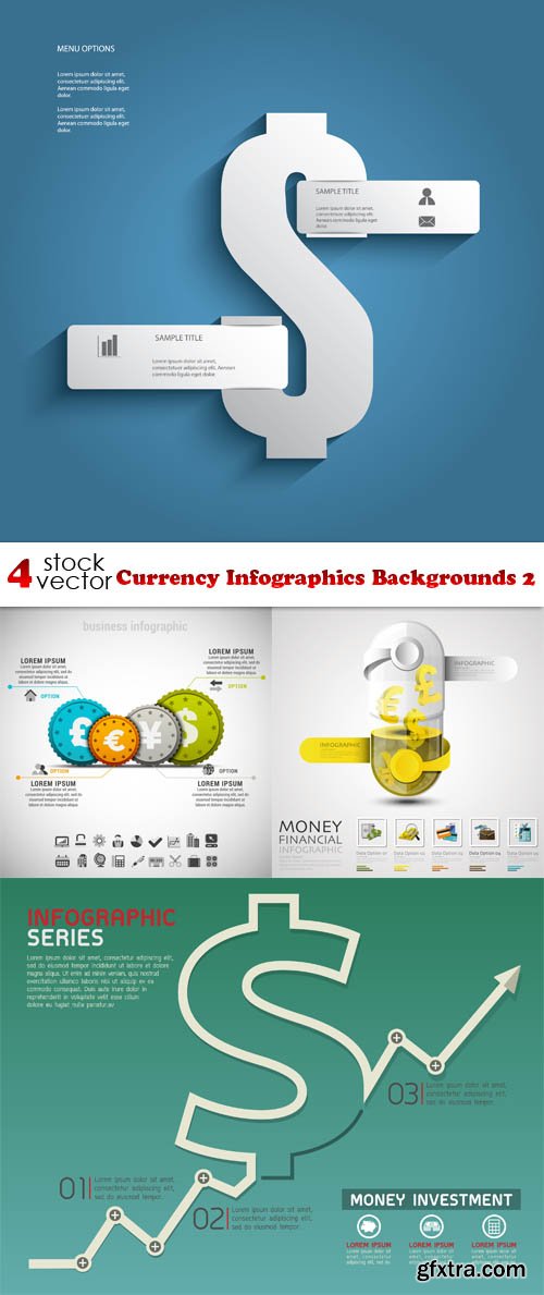 Vectors - Currency Infographics Backgrounds 2