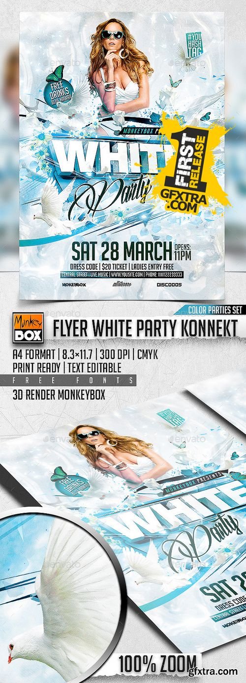 Flyer White Party Konnekt - GraphicRiver 10904000