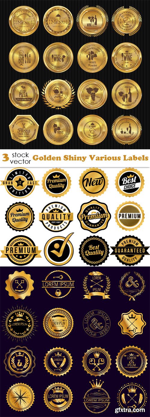 Vectors - Golden Shiny Various Labels