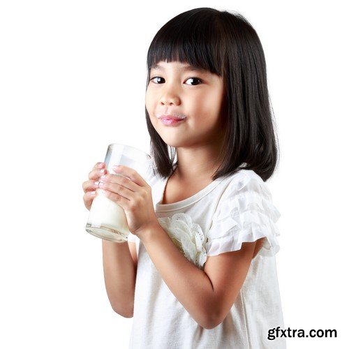 Child with glass of milk