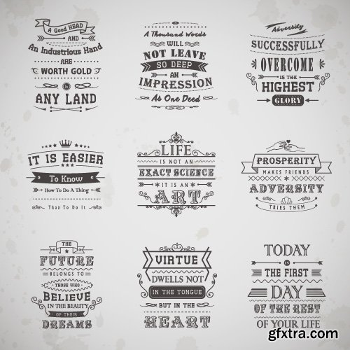 Vintage logos emblems badges and typography elements vector