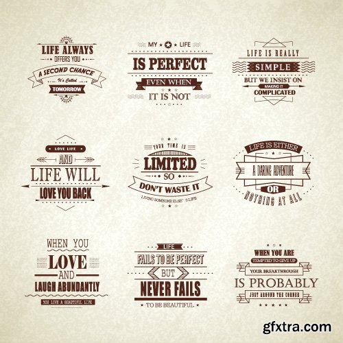 Vintage logos emblems badges and typography elements vector