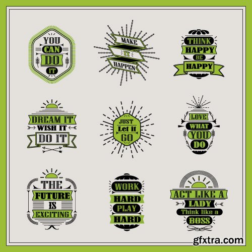 Vintage logos emblems badges and typography elements vector