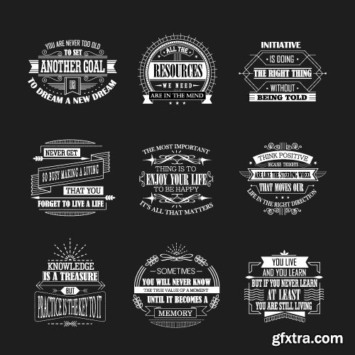 Vintage logos emblems badges and typography elements vector