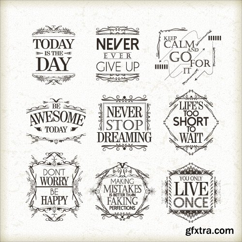 Vintage logos emblems badges and typography elements vector