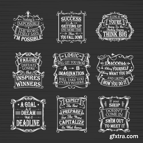 Vintage logos emblems badges and typography elements vector 2