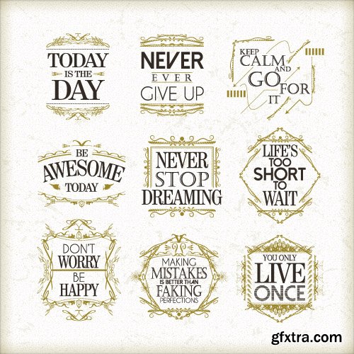 Vintage logos emblems badges and typography elements vector 2