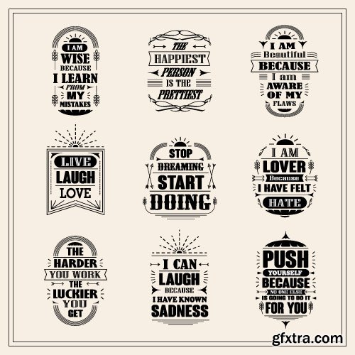 Vintage logos emblems badges and typography elements vector 2