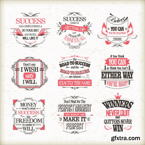 Vintage logos emblems badges and typography elements vector 2