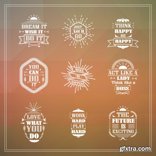 Vintage logos emblems badges and typography elements vector 2