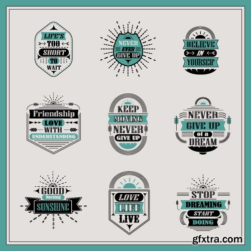 Vintage logos emblems badges and typography elements vector 2