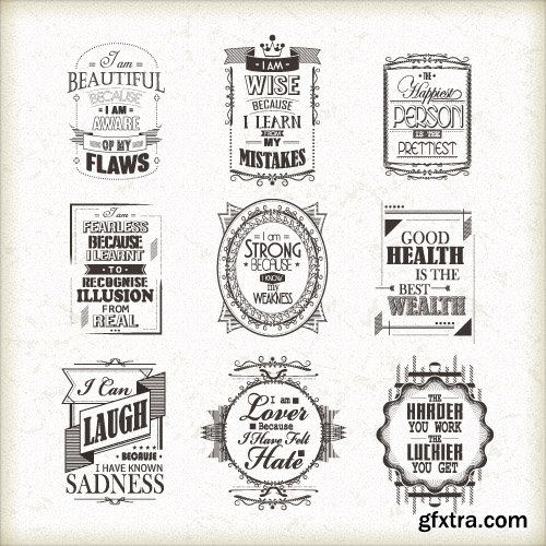 Vintage logos emblems badges and typography elements vector 2