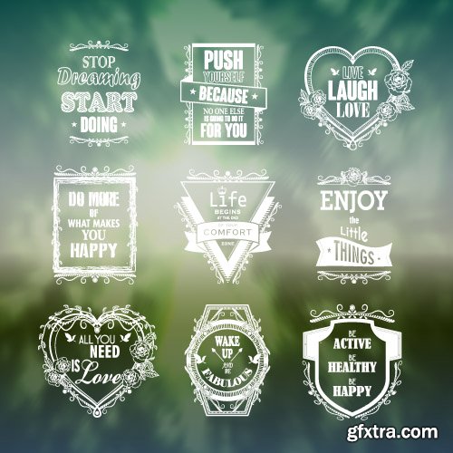 Vintage logos emblems badges and typography elements vector 2