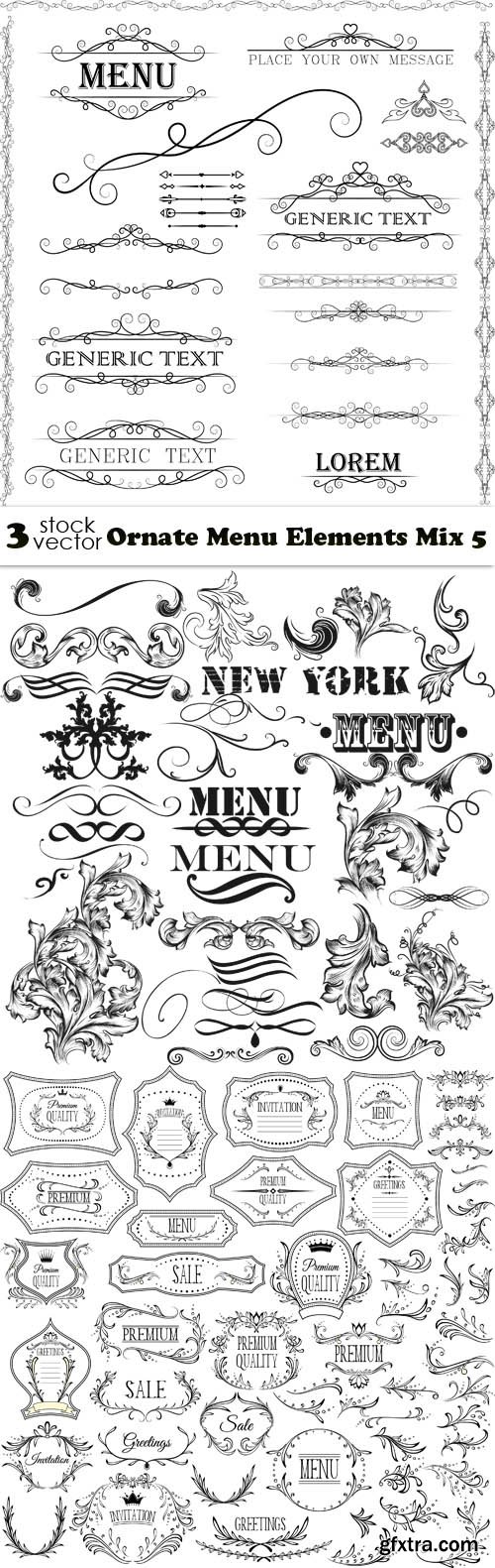 Vectors - Ornate Menu Elements Mix 5