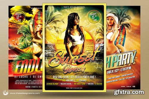 CM Beach Party Flyer Bundle V1-V2 (249263-249334)