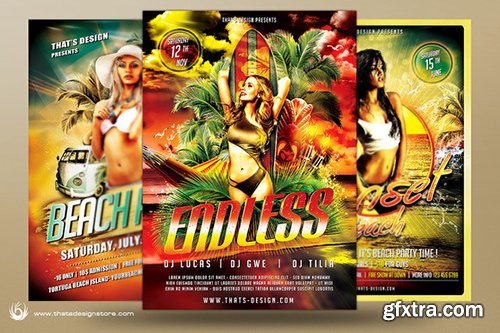 CM Beach Party Flyer Bundle V1-V2 (249263-249334)