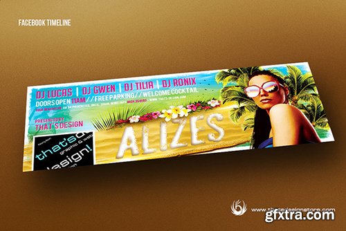 CM Beach Party Flyer Bundle V1-V2 (249263-249334)