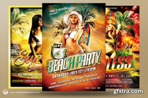 CM Beach Party Flyer Bundle V1-V2 (249263-249334)