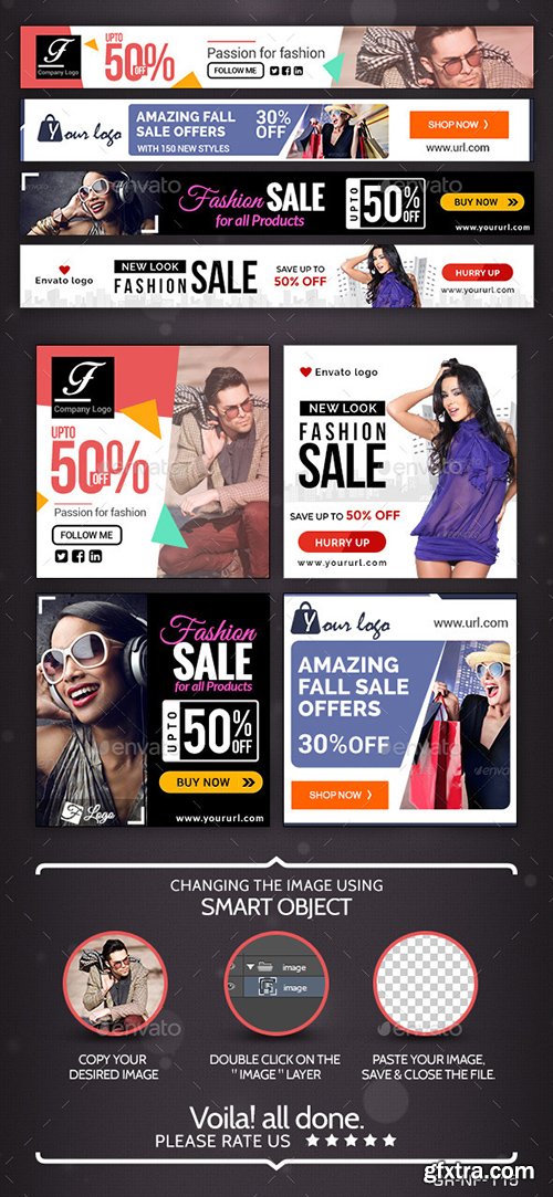 GraphicRiver Fashion Sale Banner Design Bundle - 4 sets 9000141