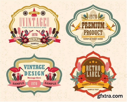 Stock Vectors - Sticker and label 5, 25xEPS