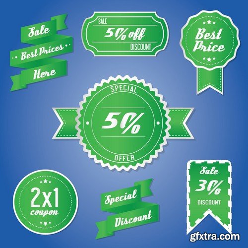 Stock Vectors - Sticker and label 5, 25xEPS