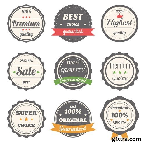 Stock Vectors - Sticker and label 5, 25xEPS