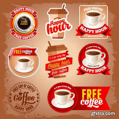 Stock Vectors - Sticker and label 5, 25xEPS