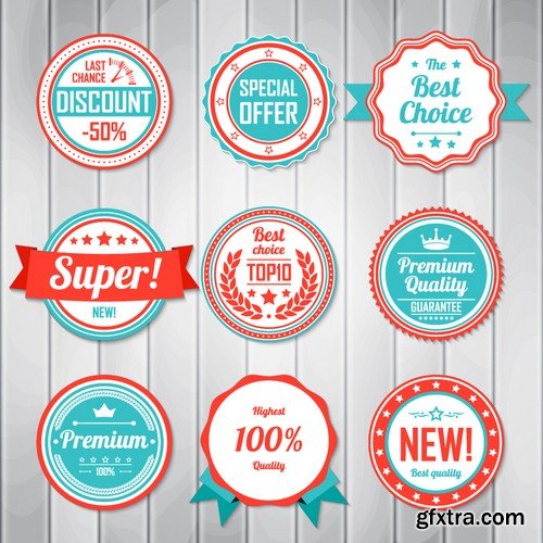 Stock Vectors - Sticker and label 5, 25xEPS