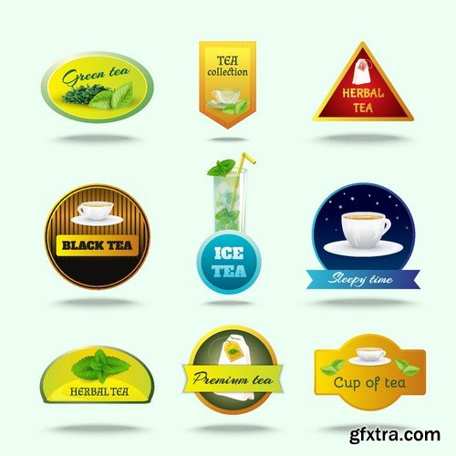 Stock Vectors - Sticker and label 5, 25xEPS