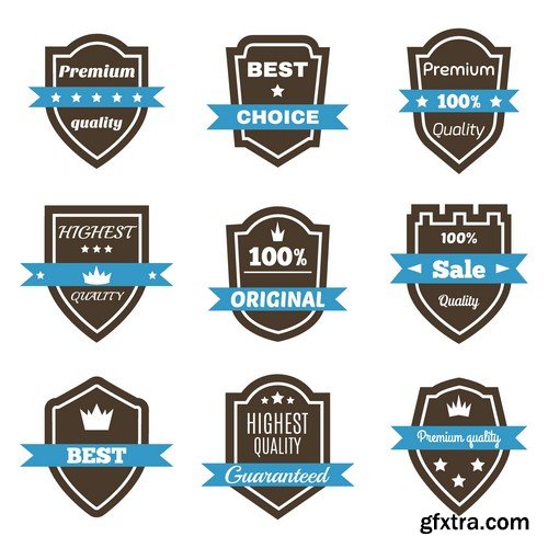 Stock Vectors - Sticker and label 5, 25xEPS