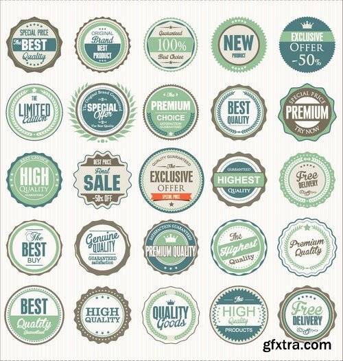 Stock Vectors - Sticker and label 5, 25xEPS