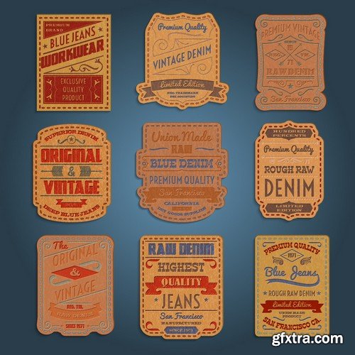 Stock Vectors - Sticker and label 5, 25xEPS